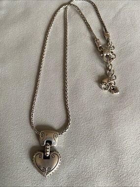 Brighton Cafe au Lait Heart Locket Necklace with Scroll Accents